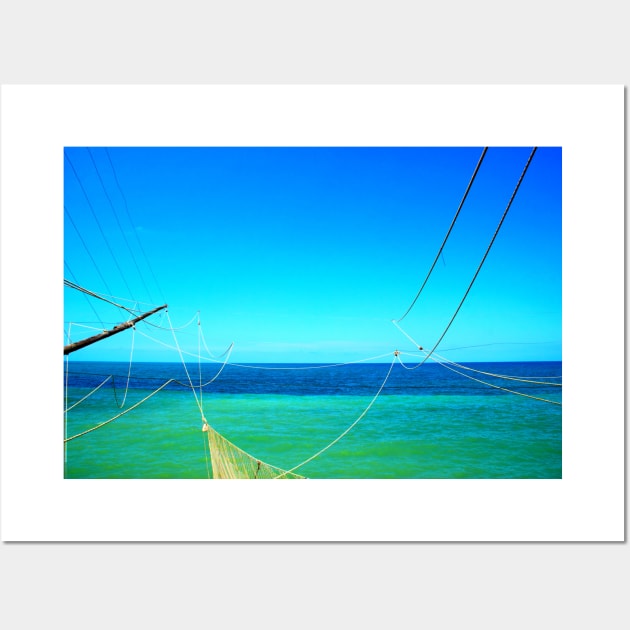 Scenery from a Trabocco with blue sky and magnificent sea Wall Art by KristinaDrozd